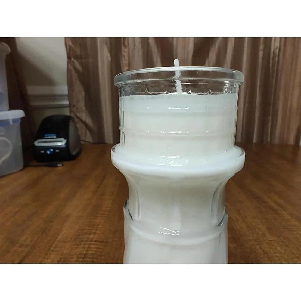 Handmade Coconut Scented Candle in Red Lobster 35th Anniversary Lighthouse Glass